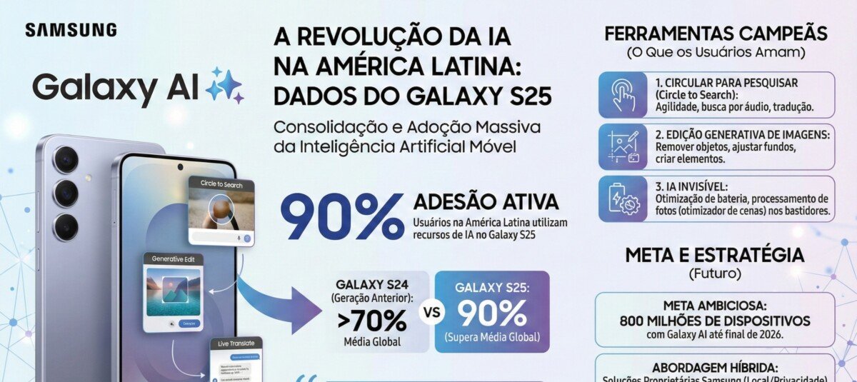 Galaxy S25 conquista a América Latina: 9 em cada 10 usuários já não vivem sem o Galaxy AI - Imagem do artigo original
